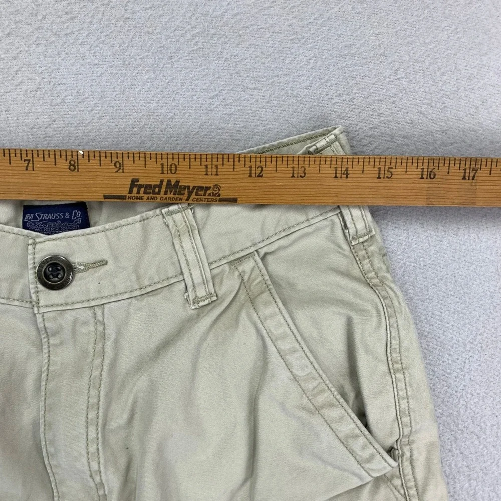 Vintage Levi's Cargo Shorts Mens 30‎ Khaki Baggy Y2K Skater Grunge Heavy Thick